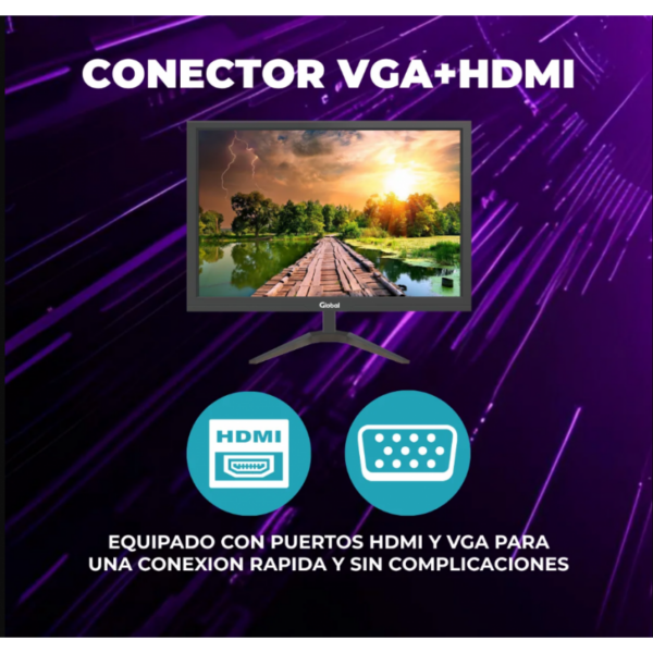 monitor global 19" oficina hd 60hz – moni office 19ihd – ideal para trabajo y oficina